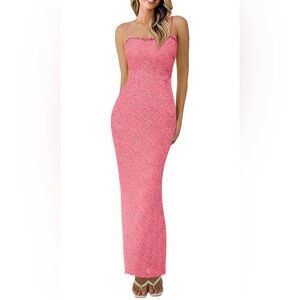 Elegant Pink Lace Gown